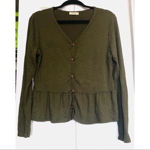 Olivia Rae Button Peplum Top